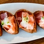 34 A. 3 biter inari (tofu fylt med ris)  (SY, SK, SE, F)